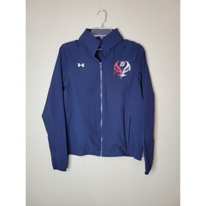 Under Armour Women's Storm Jacket Logo Waterproof Windbreaker Navy Sz‎ S